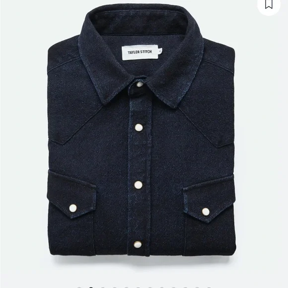 NWT Huckberry TAYLOR STICH TheWestern Shirt in Indigo Crepe - Picture 4 of 12